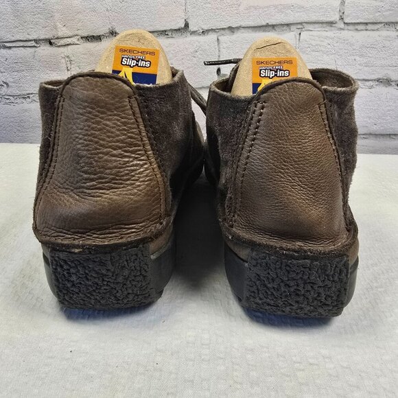 VINTAGE HUSH PUPPIES SUEDE LEATHER ANKLE SHOE BOOT MOCCASIN BROWN SIZE 8 - Picture 5 of 8